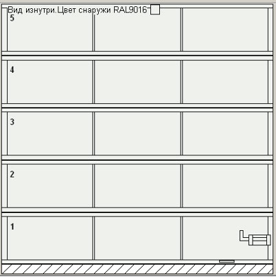 Ворота серии AluTherm с двумя импостами (стандартное разделение на секции)