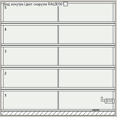 Ворота серии AluTherm c четырьмя импостами (увеличенное количество вертикальных импостов)